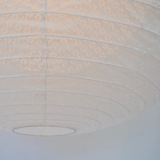 和紙ペンダントライト-和紙照明ペンダント-日本の和紙ランプ-和風ペンダントライト-手作り和紙照明-薄紙ペンダントライト-モダン和紙照明-和紙照明デザイン-伝統的な和紙照明-吹き抜け照明-大型和紙照明-二重提灯-3灯ペンダントライト-バド SPN3-1103 小梅白in小梅白 電球別売