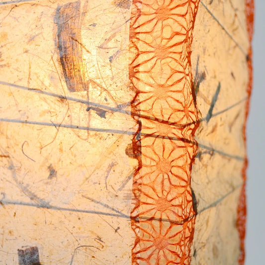 和紙フロアライト 和紙照明フロア 日本の和紙ランプ 和風フロアライト 手作り和紙照明 薄紙フロアライト モダン和紙照明 和紙照明デザイン 伝統的な和紙照明-和風照明フロアライト-和風照明フロアライト ボックス B-522 バナナ紙×(角)麻葉煉瓦 白熱電球40W付属