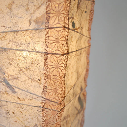 和紙フロアライト 和紙照明フロア 日本の和紙ランプ 和風フロアライト 手作り和紙照明 薄紙フロアライト モダン和紙照明 和紙照明デザイン 伝統的な和紙照明-和風照明フロアライト-和風照明フロアライト ボックス B-522 バナナ紙×(角)麻葉唐茶 白熱電球40W付属