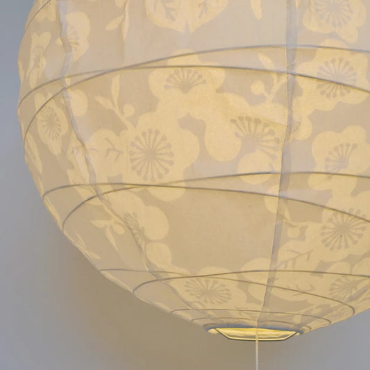 和紙ペンダントライト-和紙照明ペンダント-日本の和紙ランプ-和風ペンダントライト-手作り和紙照明-薄紙ペンダントライト-モダン和紙照明-和紙照明デザイン-伝統的な和紙照明-6畳用照明-2灯ペンダントライト PN2-45 クロス 透かし梅 45cmタイプ 電球別売