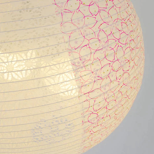 和紙ペンダントライト-和紙照明ペンダント-日本の和紙ランプ-和風ペンダントライト-手作り和紙照明-薄紙ペンダントライト-モダン和紙照明-和紙照明デザイン-伝統的な和紙照明-6畳用照明-和風照明2灯ペンダントライト-コスミック新色登場-spn2-1061-サクラ-麻葉白-2面-電球別売