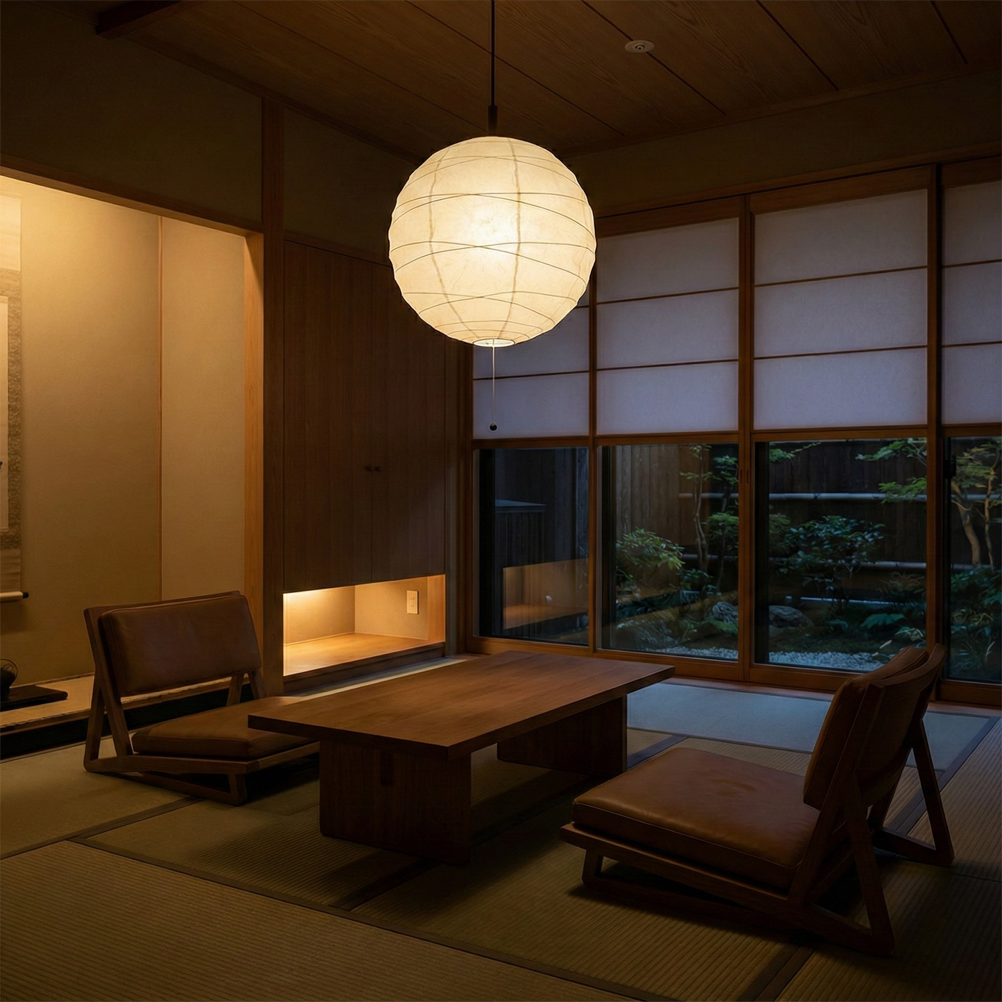 和紙ペンダントライト-和紙照明ペンダント-日本の和紙ランプ-和風ペンダントライト-手作り和紙照明-薄紙ペンダントライト-モダン和紙照明-和紙照明デザイン-伝統的な和紙照明-6畳用照明-2灯ペンダントライト-pn2-39-cross-電球別売